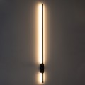 HARLEM  Φωτιστικό Τοίχου - Απλίκα Design LED CCT 18W 2160lm 120° AC 220-240V - Εναλλαγή Φωτισμού μέσω Διακόπτη On/Off All In One Ψυχρό 6000k+Φυσικό 4500k+Θερμό 2700k Μ5 x Π4 x Υ120cm - Μαύρο