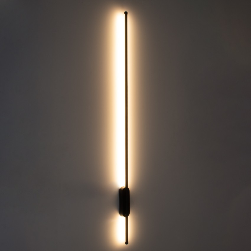 HARLEM  Φωτιστικό Τοίχου - Απλίκα Design LED CCT 18W 2160lm 120° AC 220-240V - Εναλλαγή Φωτισμού μέσω Διακόπτη On/Off All In One Ψυχρό 6000k+Φυσικό 4500k+Θερμό 2700k Μ5 x Π4 x Υ120cm - Μαύρο