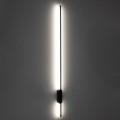 HARLEM  Φωτιστικό Τοίχου - Απλίκα Design LED CCT 18W 2160lm 120° AC 220-240V - Εναλλαγή Φωτισμού μέσω Διακόπτη On/Off All In One Ψυχρό 6000k+Φυσικό 4500k+Θερμό 2700k Μ5 x Π4 x Υ120cm - Μαύρο