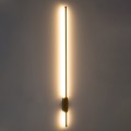 GLOBOSTAR® HARLEM  Μοντέρνο Φωτιστικό Τοίχου - Απλίκα LED 18W 2160lm 120° AC 220-240V IP20 Ρυθμιζόμενο Λευκό CCT με On/Off 2700K/4500K/6000K - Lumileds SMD Chip - Χρυσό Βούρτσας - Μ5 x Π4 x Υ120cm
