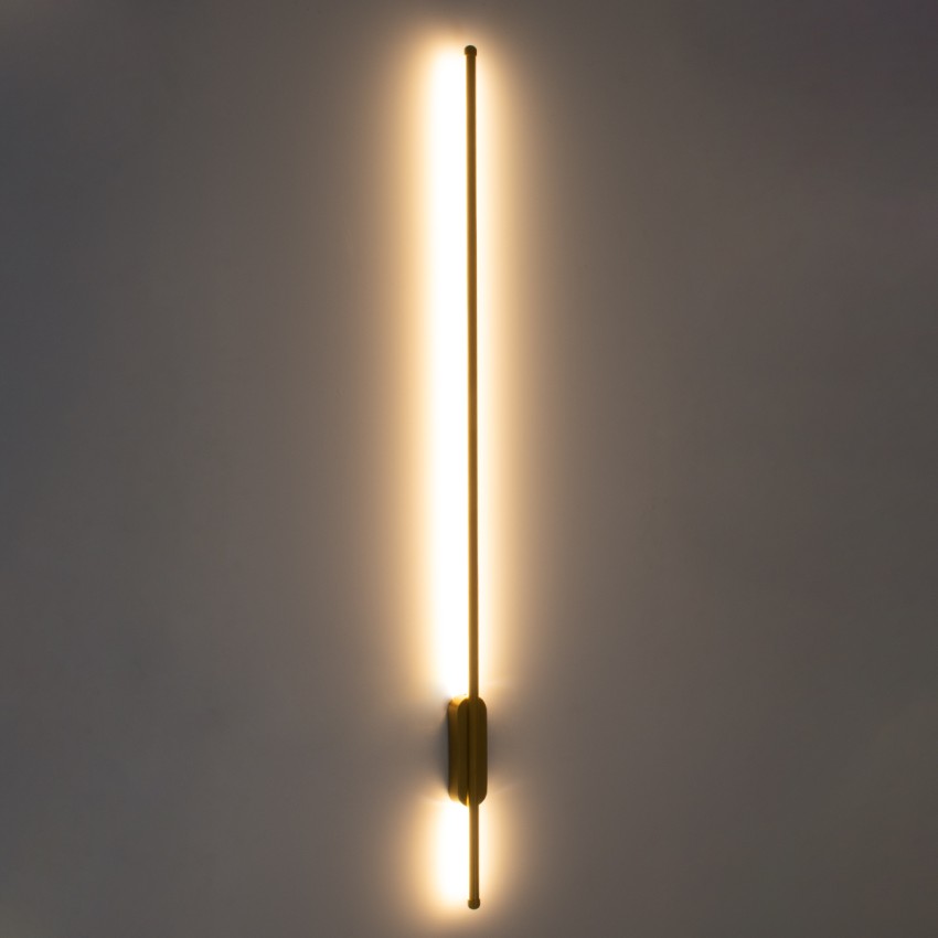 GLOBOSTAR® HARLEM  Μοντέρνο Φωτιστικό Τοίχου - Απλίκα LED 18W 2160lm 120° AC 220-240V IP20 Ρυθμιζόμενο Λευκό CCT με On/Off 2700K/4500K/6000K - Lumileds SMD Chip - Χρυσό Βούρτσας - Μ5 x Π4 x Υ120cm