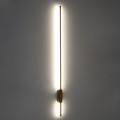 GLOBOSTAR® HARLEM  Μοντέρνο Φωτιστικό Τοίχου - Απλίκα LED 18W 2160lm 120° AC 220-240V IP20 Ρυθμιζόμενο Λευκό CCT με On/Off 2700K/4500K/6000K - Lumileds SMD Chip - Χρυσό Βούρτσας - Μ5 x Π4 x Υ120cm