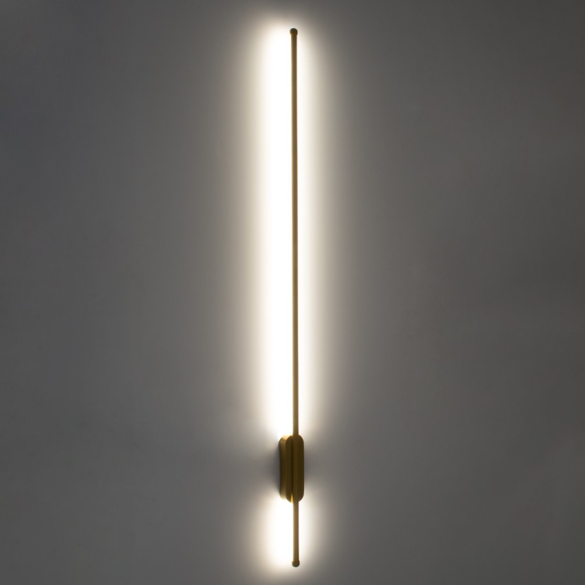 GLOBOSTAR® HARLEM  Μοντέρνο Φωτιστικό Τοίχου - Απλίκα LED 18W 2160lm 120° AC 220-240V IP20 Ρυθμιζόμενο Λευκό CCT με On/Off 2700K/4500K/6000K - Lumileds SMD Chip - Χρυσό Βούρτσας - Μ5 x Π4 x Υ120cm