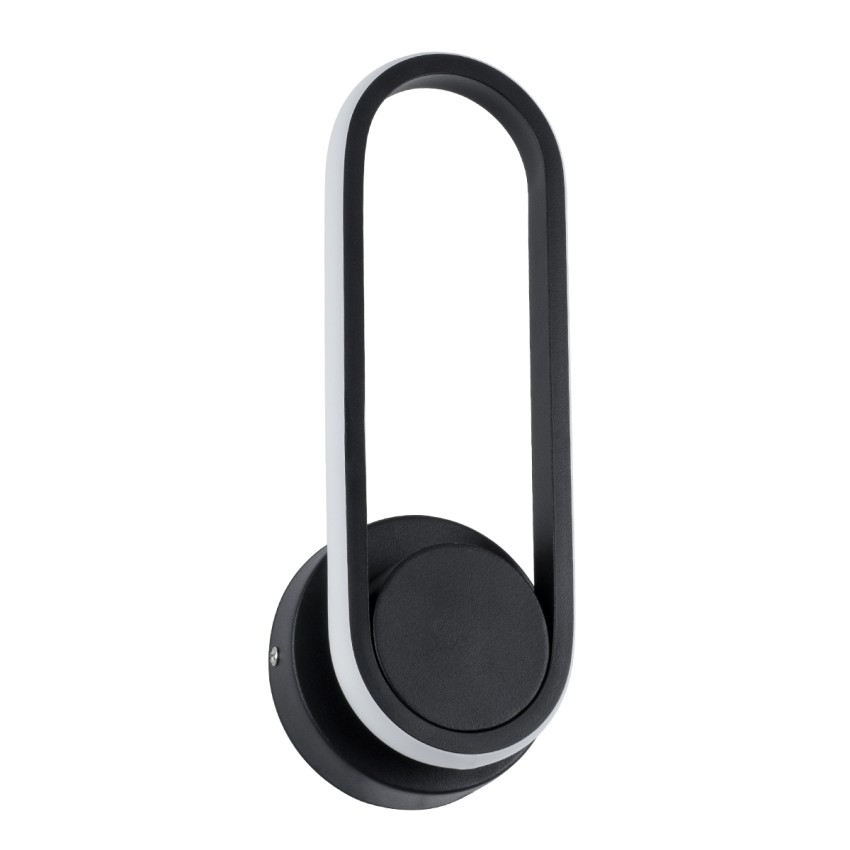 GLOBOSTAR® DALLAS  Μοντέρνο Φωτιστικό Τοίχου - Απλίκα LED 12W 1440lm 360° AC 220-240V IP20 Ρυθμιζόμενο Λευκό CCT με On/Off 2700K/4500K/6000K - Lumileds SMD Chip - Μαύρο Ματ - Μ12 x Π6.5 x Υ32cm