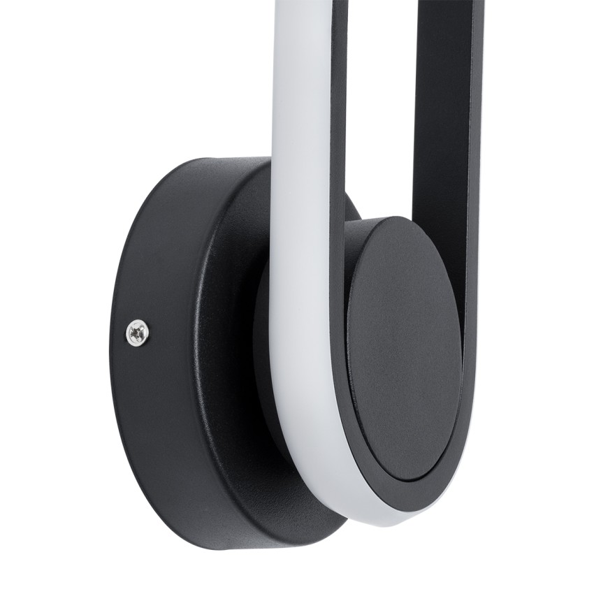 GLOBOSTAR® DALLAS  Μοντέρνο Φωτιστικό Τοίχου - Απλίκα LED 12W 1440lm 360° AC 220-240V IP20 Ρυθμιζόμενο Λευκό CCT με On/Off 2700K/4500K/6000K - Lumileds SMD Chip - Μαύρο Ματ - Μ12 x Π6.5 x Υ32cm