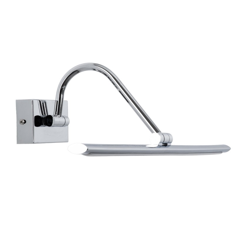 GLOBOSTAR® MIRA  Μοντέρνο Φωτιστικό Τοίχου - Απλίκα Καθρέπτη Μπάνιου LED 12W 1400lm 120° AC 220-240V IP20 Φυσικό Λευκό 4500K - Bridgelux SMD Chip - Νίκελ Χρώμιο - Μ60 x Π20 x Υ13cm