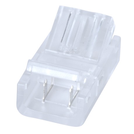 Ενωτικός Σύνδεσμος για Μονόχρωμη Ταινία LED 10mm 2 PIN σε Καλώδιο Τροφοδοσίας Ατερμάτιστο 2 PIN Μ2.1 x Π1.3 x Υ0.7cm Διάφανο