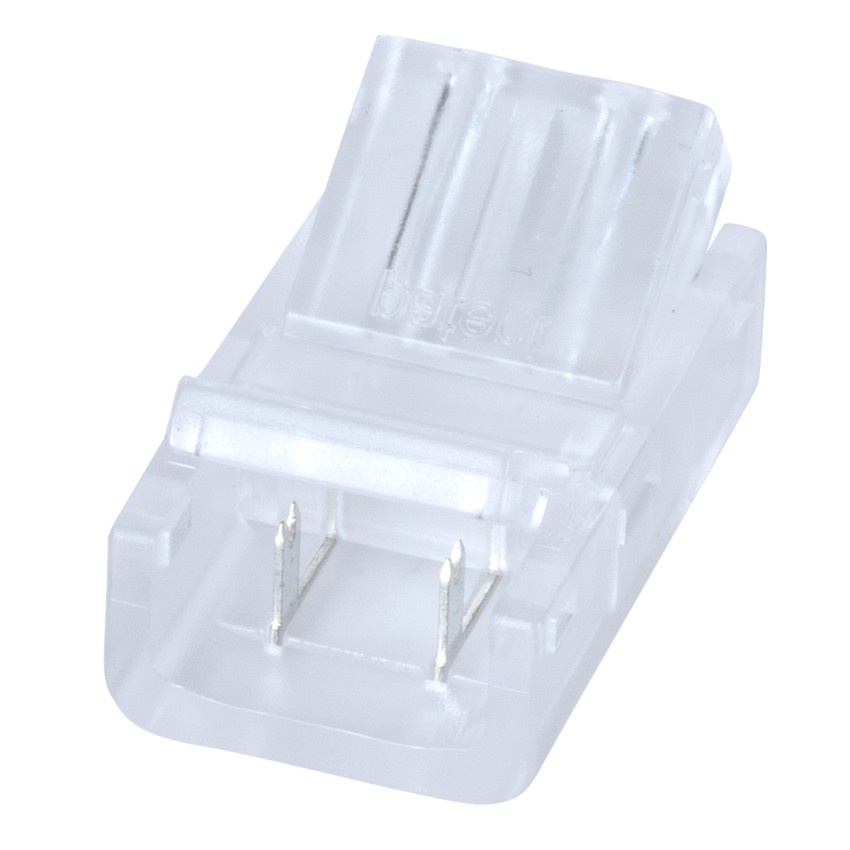 Ενωτικός Σύνδεσμος για Μονόχρωμη Ταινία LED 10mm 2 PIN σε Καλώδιο Τροφοδοσίας Ατερμάτιστο 2 PIN Μ2.1 x Π1.3 x Υ0.7cm Διάφανο