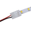 Ενωτικός Σύνδεσμος για Μονόχρωμη Ταινία LED 10mm 2 PIN σε Καλώδιο Τροφοδοσίας Ατερμάτιστο 2 PIN Μ2.1 x Π1.3 x Υ0.7cm Διάφανο