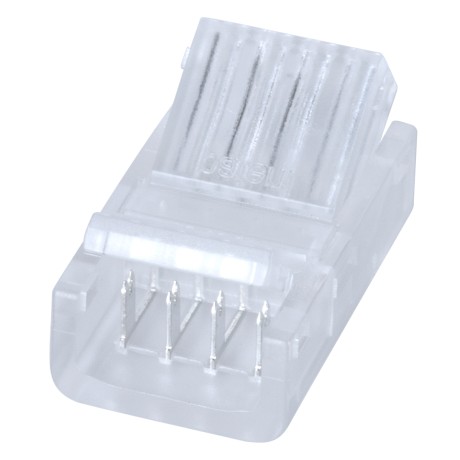 Ενωτικός Σύνδεσμος για Πολύχρωμη Ταινία LED 10mm 4 PIN σε Καλώδιο Τροφοδοσίας Ατερμάτιστο 4 PIN Μ2.1 x Π1.3 x Υ0.7cm Διάφανο