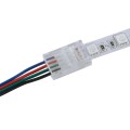 Ενωτικός Σύνδεσμος για Πολύχρωμη Ταινία LED 10mm 4 PIN σε Καλώδιο Τροφοδοσίας Ατερμάτιστο 4 PIN Μ2.1 x Π1.3 x Υ0.7cm Διάφανο