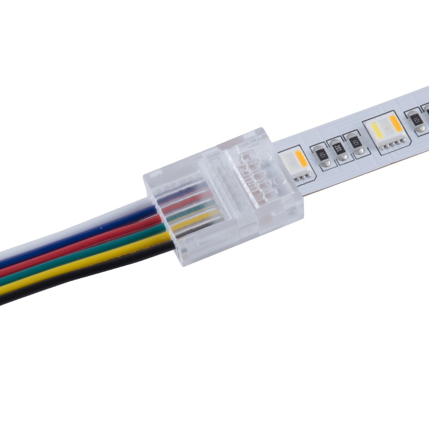 GLOBOSTAR® STRIPCON  Ταχυσύνδεσμος για RGBW+WW Ταινία LED 12mm σε 6 Καλώδια IP20 - Διάφανο - Μ2.1 x Π1.3 x Υ0.7cm