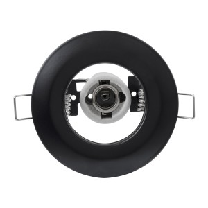 ALIBA  Χωνευτή Στρογγυλή Μεταλλική Βάση Μπετού για Λάμπα R50 με Ντουί E14 AC 220-240V IP20 Φ9.2 x Υ9.5cm - Μαύρη