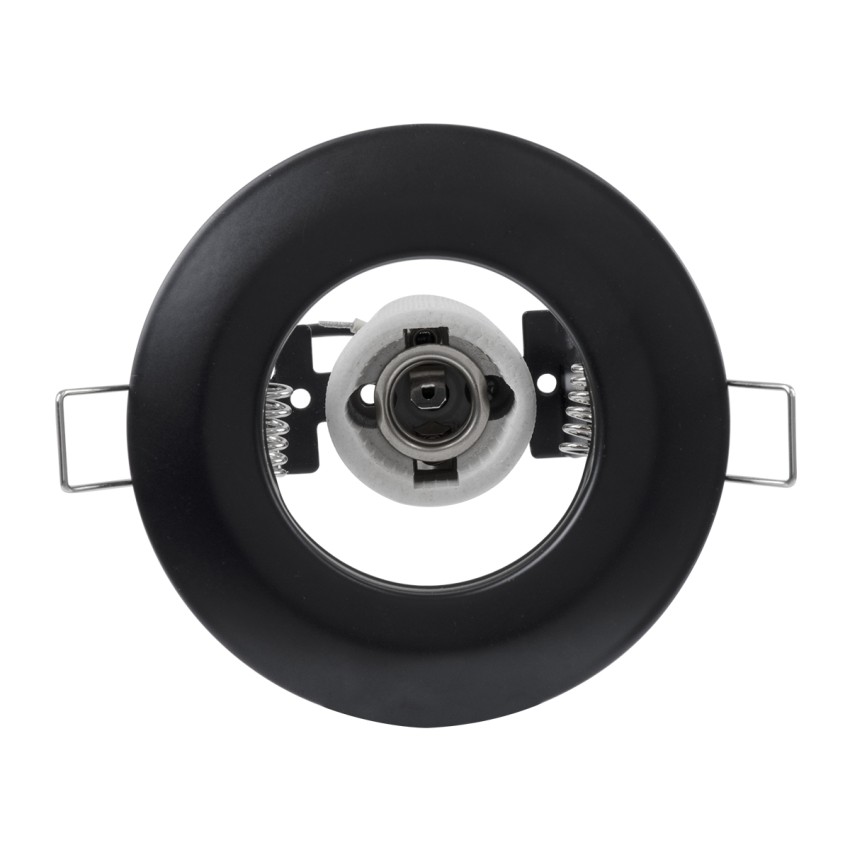 ALIBA  Χωνευτή Στρογγυλή Μεταλλική Βάση Μπετού για Λάμπα R50 με Ντουί E14 AC 220-240V IP20 Φ9.2 x Υ9.5cm - Μαύρη