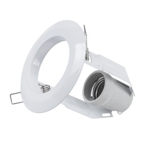 ACIDA  Χωνευτή Στρογγυλή Μεταλλική Βάση Μπετού για Λάμπα R63 με Ντουί E27 AC 220-240V IP20 Φ11 x Υ11cm - Λευκή