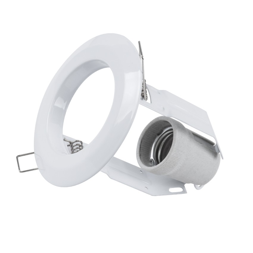 ACIDA  Χωνευτή Στρογγυλή Μεταλλική Βάση Μπετού για Λάμπα R63 με Ντουί E27 AC 220-240V IP20 Φ11 x Υ11cm - Λευκή