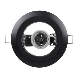 ACIDA  Χωνευτή Στρογγυλή Μεταλλική Βάση Μπετού για Λάμπα R63 με Ντουί E27 AC 220-240V IP20 Φ11 x Υ11cm - Μαύρη