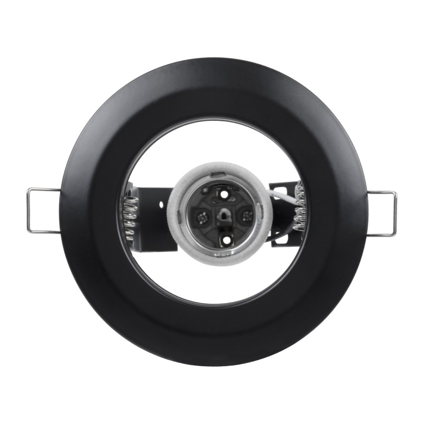 ACIDA  Χωνευτή Στρογγυλή Μεταλλική Βάση Μπετού για Λάμπα R63 με Ντουί E27 AC 220-240V IP20 Φ11 x Υ11cm - Μαύρη