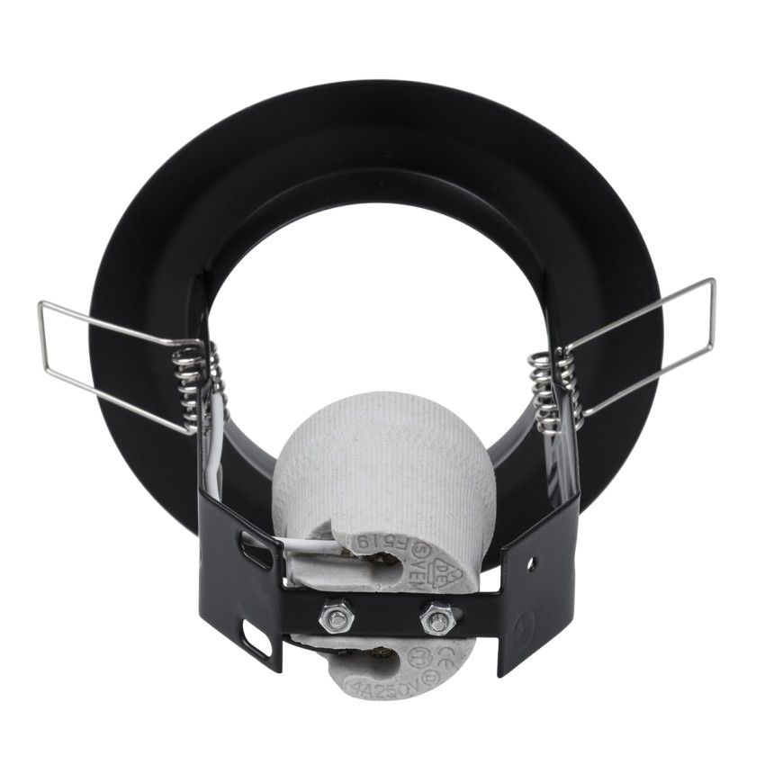 ACIDA  Χωνευτή Στρογγυλή Μεταλλική Βάση Μπετού για Λάμπα R63 με Ντουί E27 AC 220-240V IP20 Φ11 x Υ11cm - Μαύρη