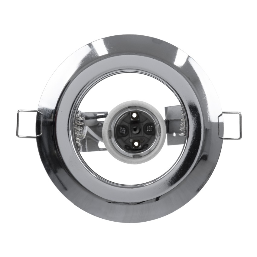 ACIDA  Χωνευτή Στρογγυλή Μεταλλική Βάση Μπετού για Λάμπα R63 με Ντουί E27 AC 220-240V IP20 Φ11 x Υ11cm - Νίκελ