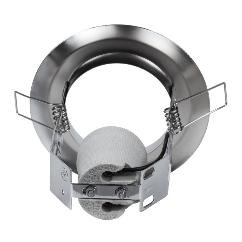 ACIDA  Χωνευτή Στρογγυλή Μεταλλική Βάση Μπετού για Λάμπα R63 με Ντουί E27 AC 220-240V IP20 Φ11 x Υ11cm - Νίκελ