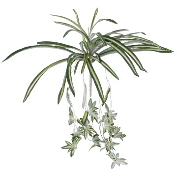 SPIDER PLANT  Τεχνητό Φυτό Χλωρόφυτο - Μπουκέτο Διακοσμητικών Φυτών - Κλαδιών με Φύλλωμα Πράσινο - Κίτρινο - Λευκό Υ60cm