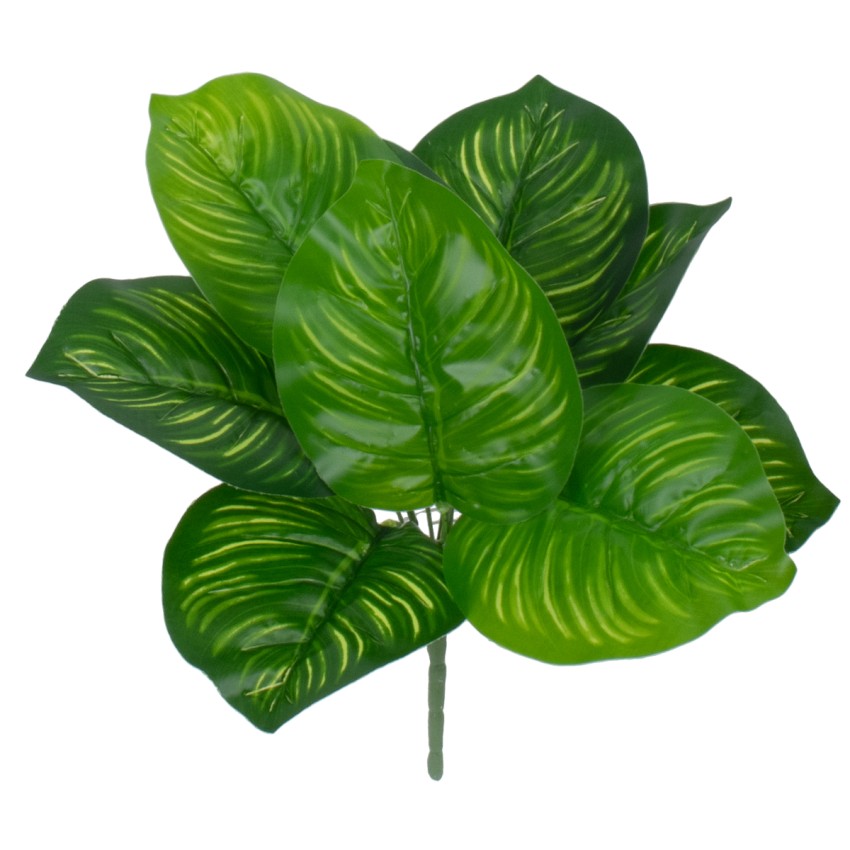 CANNA  Τεχνητό Φυτό Κάννα - Μπουκέτο Διακοσμητικών Φυτών - Κλαδιών με Φύλλωμα Πράσινο Υ30cm