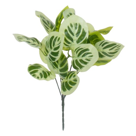 WHITE PEPEROMIA  Τεχνητό Φυτό Πεπερόμια Λευκή - Μπουκέτο Διακοσμητικών Φυτών - Κλαδιών με Φύλλωμα Πράσινο - Λευκό Υ33cm