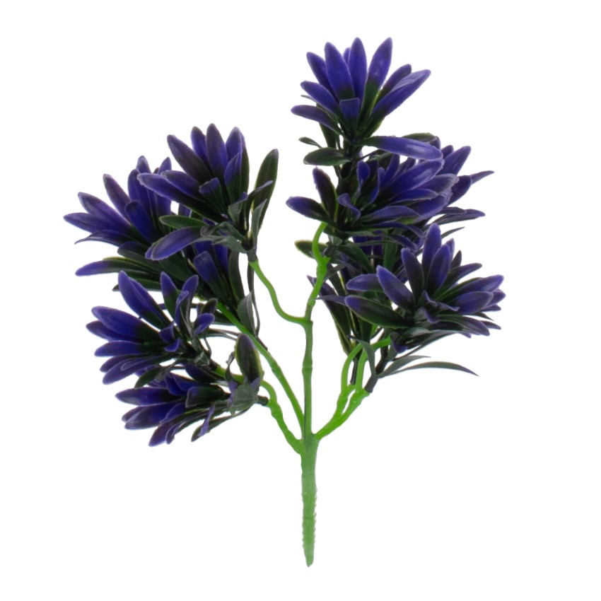 PURPLE MAKI  Τεχνητό Φυτό Ποδόκαρπος Μωβ - Μπουκέτο Διακοσμητικών Φυτών - Κλαδιών με Φύλλωμα Μωβ Υ28cm