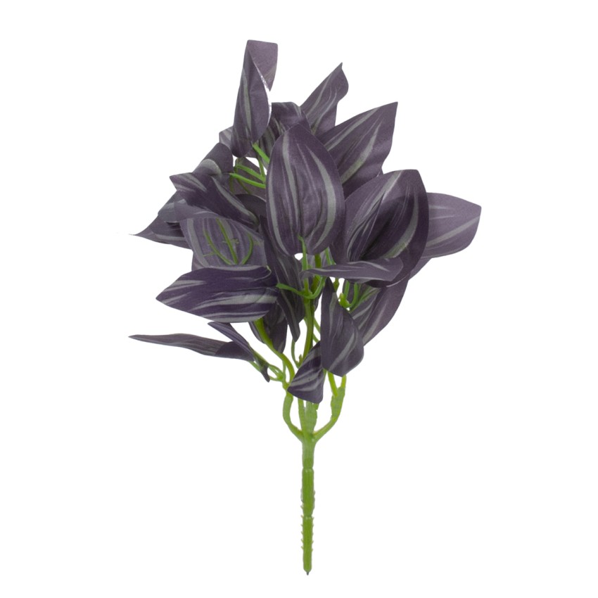 PURPLE JOY  Τεχνητό Φυτό Ζεμπρίνα - Μπουκέτο Διακοσμητικών Φυτών - Κλαδιών με Φύλλωμα Μωβ Υ28cm