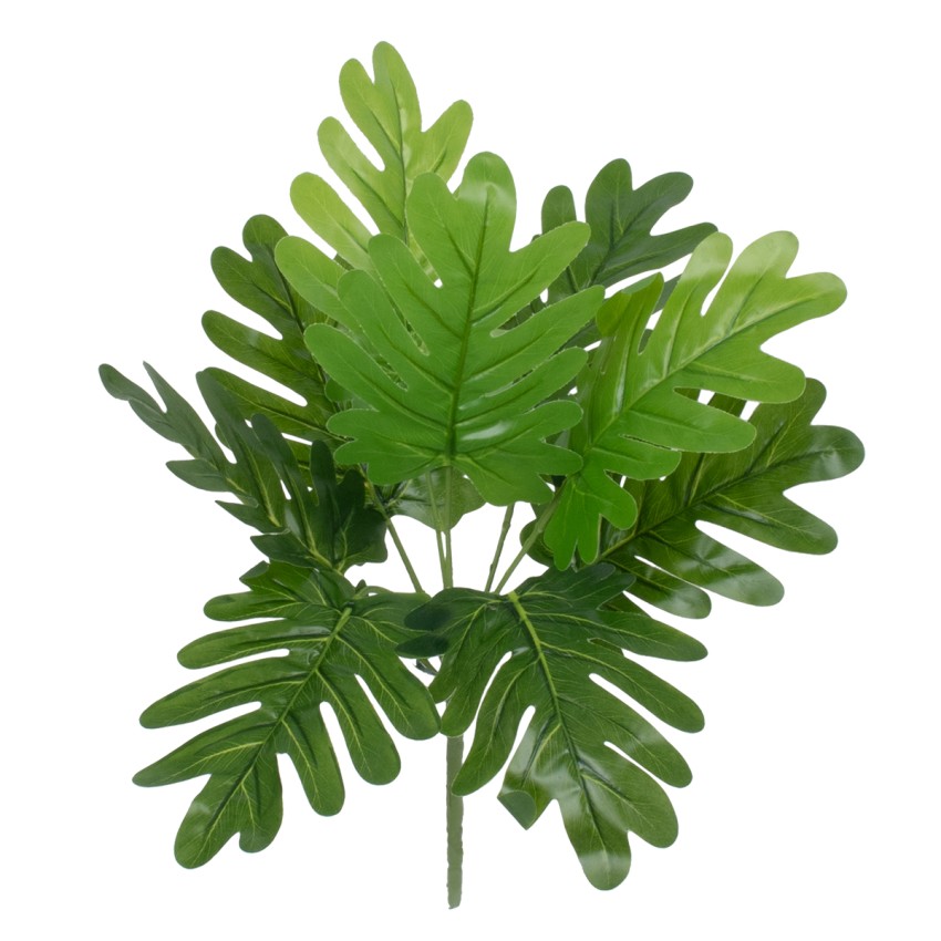 TREE PHILODENDRON  Τεχνητό Φυτό Φιλόδεντρο - Μπουκέτο Διακοσμητικών Φυτών - Κλαδιών με Φύλλωμα Πράσινο Υ40cm