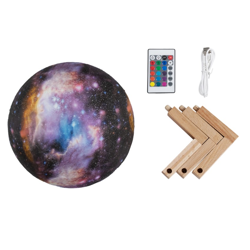 KAOTICA  Μοντέρνο Επιτραπέζιο Φωτιστικό Πορτατίφ LED 6W 360lm 360° DC 5V - Εναλλαγή Φωτισμού μέσω Τηλεχειριστηρίου & Αφής - Dimmable - RGB - Φ20 x Υ25 - Λευκό