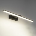 GLOBOSTAR® ELLIS  Μοντέρνο Φωτιστικό Τοίχου - Απλίκα Καθρέπτη Μπάνιου LED 12W 1400lm 120° AC 220-240V IP44 Φυσικό Λευκό 4500K - Lumileds SMD Chip & TÜV SÜD Driver - Μαύρο Ματ - Μ60 x Π16 x Υ6cm