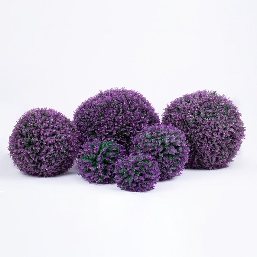 Συνθετικό Τεχνητό Διακοσμητικό Φυτό Θάμνος Πυξάρι Πράσινο - Μωβ Φ36cm