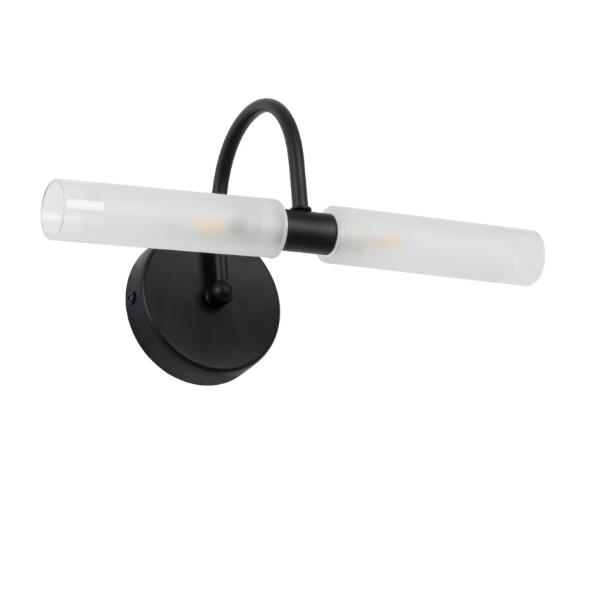 PAOLA  Μοντέρνο Φωτιστικό Τοίχου - Απλίκα Καθρέπτη Μπάνιου - Πίνακα 2 x G9 270° AC 220-240V IP44 Μ31 x Π16 x Υ15cm - Μαύρο