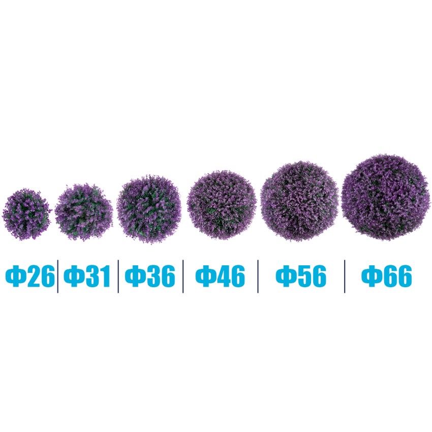 Συνθετικό Τεχνητό Διακοσμητικό Φυτό Θάμνος Πυξάρι Πράσινο - Μωβ Φ36cm