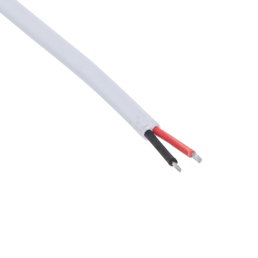 Καλώδιο Τροφοδοσίας DC 2 Μέτρων από Jack Male 2.1x5.5mm σε 2 x 0.3mm Ατερμάτιστο Καλώδιο Μ200 x Π1.1cm Λευκό