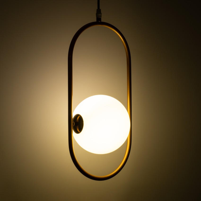 HAMBURG Μοντέρνο Κρεμαστό Φωτιστικό Μπάλα Μονόφωτο 1 x G9 Χρυσό Μέταλλο με Λευκό Γυαλί - Μ20 x Π15 x Υ40cm HAMBURG Μοντέρνο Κρεμαστό Φωτιστικό Μπάλα Μονόφωτο 1 x G9 Χρυσό Μέταλλο με Λευκό Γυαλί - Μ20 x Π15 x Υ40cm