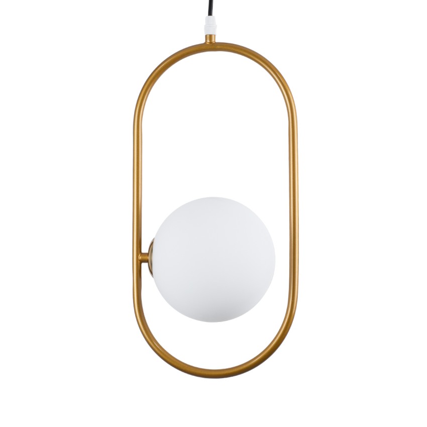 HAMBURG Μοντέρνο Κρεμαστό Φωτιστικό Μπάλα Μονόφωτο 1 x G9 Χρυσό Μέταλλο με Λευκό Γυαλί - Μ20 x Π15 x Υ40cm HAMBURG Μοντέρνο Κρεμαστό Φωτιστικό Μπάλα Μονόφωτο 1 x G9 Χρυσό Μέταλλο με Λευκό Γυαλί - Μ20 x Π15 x Υ40cm