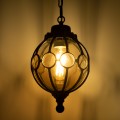 GLOBOSTAR® ETOILE  Vintage Κρεμαστό Φωτιστικό Οροφής με Ντουί 1 x E27 AC 220-240V IP20 - Μπρούτζινο Εφέ Σκουριάς & Μελί - Μ18 x Π18 x Y27cm