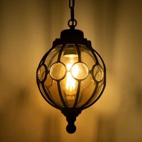 GLOBOSTAR® ETOILE  Vintage Κρεμαστό Φωτιστικό Οροφής με Ντουί 1 x E27 AC 220-240V IP20 - Μπρούτζινο Εφέ Σκουριάς & Μελί - Μ18 x Π18 x Y27cm