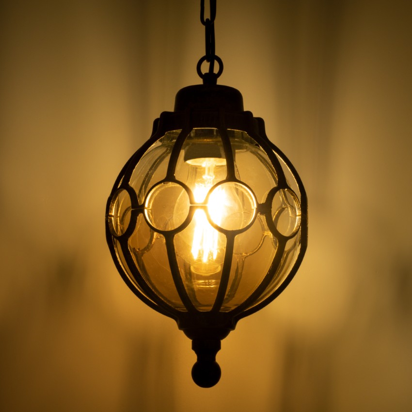 GLOBOSTAR® ETOILE  Vintage Κρεμαστό Φωτιστικό Οροφής με Ντουί 1 x E27 AC 220-240V IP20 - Μπρούτζινο Εφέ Σκουριάς & Μελί - Μ18 x Π18 x Y27cm