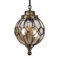 GLOBOSTAR® ETOILE  Vintage Κρεμαστό Φωτιστικό Οροφής με Ντουί 1 x E27 AC 220-240V IP20 - Μπρούτζινο Εφέ Σκουριάς & Μελί - Μ18 x Π18 x Y27cm
