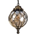 GLOBOSTAR® ETOILE  Vintage Κρεμαστό Φωτιστικό Οροφής με Ντουί 1 x E27 AC 220-240V IP20 - Μπρούτζινο Εφέ Σκουριάς & Μελί - Μ18 x Π18 x Y27cm
