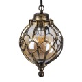 GLOBOSTAR® ETOILE  Vintage Κρεμαστό Φωτιστικό Οροφής με Ντουί 1 x E27 AC 220-240V IP20 - Μπρούτζινο Εφέ Σκουριάς & Μελί - Μ18 x Π18 x Y27cm