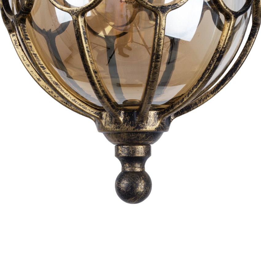 GLOBOSTAR® ETOILE  Vintage Κρεμαστό Φωτιστικό Οροφής με Ντουί 1 x E27 AC 220-240V IP20 - Μπρούτζινο Εφέ Σκουριάς & Μελί - Μ18 x Π18 x Y27cm