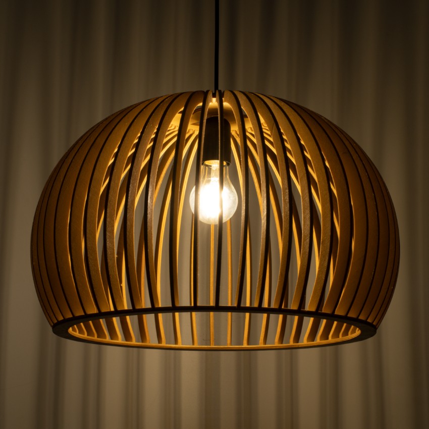 GLOBOSTAR® SCANDINAVIA  Boho Κρεμαστό Φωτιστικό Οροφής με Ντουί 1 x E27 AC 220-240V IP20 - Μπεζ - Μ44 x Π44 x Υ28cm