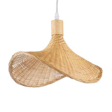GLOBOSTAR® CUBA  Boho Κρεμαστό Φωτιστικό Οροφής με Ντουί 1 x E27 AC 220-240V IP20 - Μπεζ - Μ33 x Π33 x Υ25cm