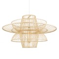 BALI  Boho Κρεμαστό Φωτιστικό Πλέγμα Μονόφωτο 1 x E27 IP20 Μπεζ Ξύλο - Μ100 x Π100 x Υ60cm