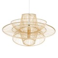 BALI  Boho Κρεμαστό Φωτιστικό Πλέγμα Μονόφωτο 1 x E27 IP20 Μπεζ Ξύλο - Μ100 x Π100 x Υ60cm